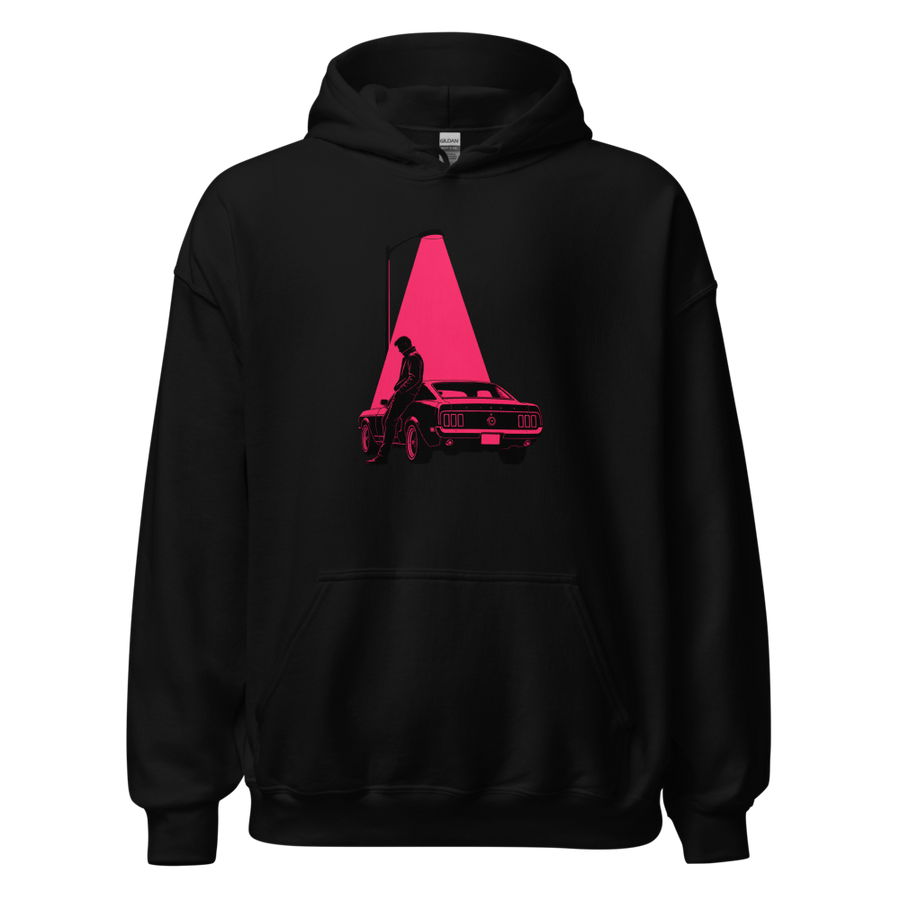 Neon Noir Midnight Driver Muscle Car Silhouette Tee