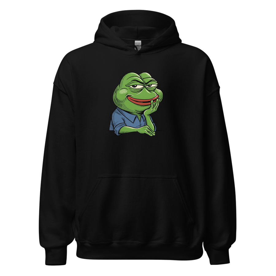 Smug Manga Frog Chin Rest Meme Graphic T-Shirt