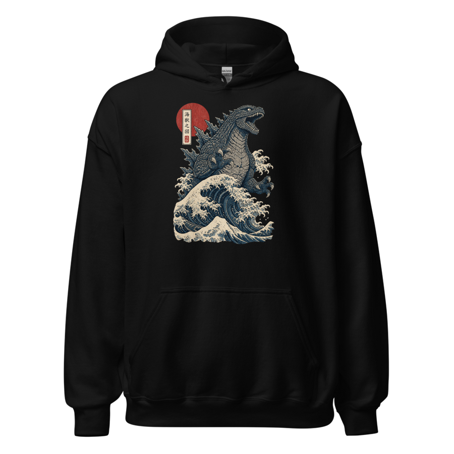 Sea Monster Great Wave Woodblock Print Tee