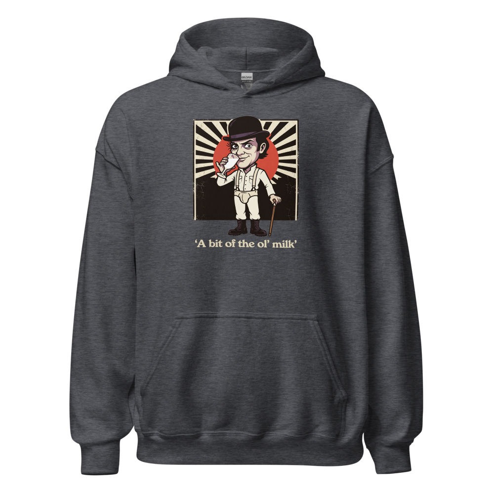Milk Bar Droog Propaganda Screenprint Tee — dark heather front view
