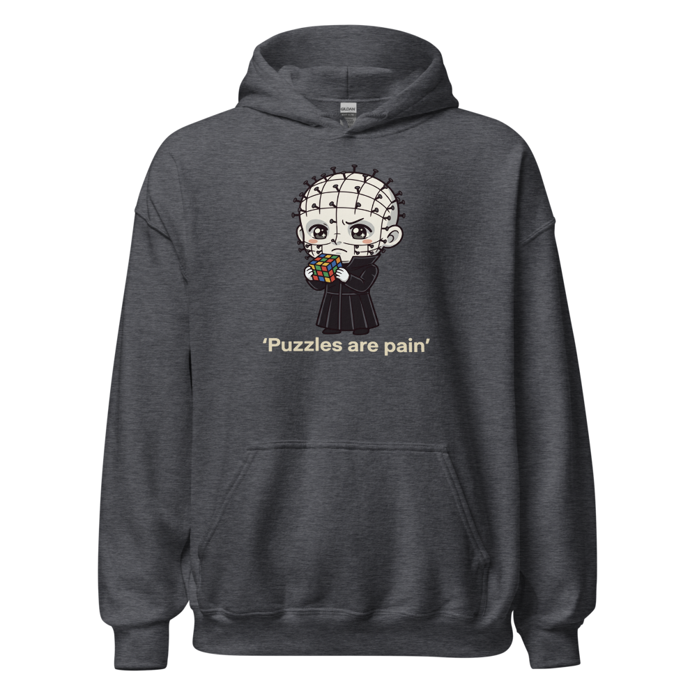 Chibi Puzzle Demon Cute Horror Parody Tee — dark heather front view
