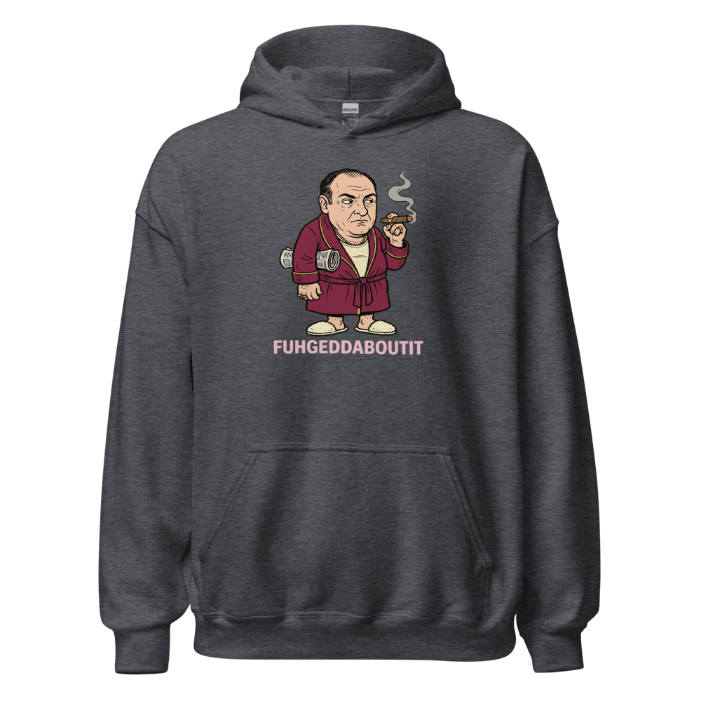 Bathrobe Mob Boss Morning Newspaper Cigar Tee — dark heather front view