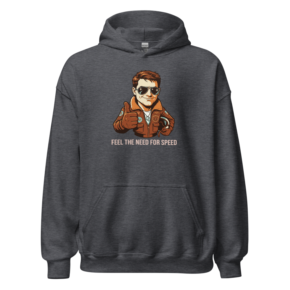 Retro Naval Aviator Need For Speed Travel Poster Tee — dark heather front view