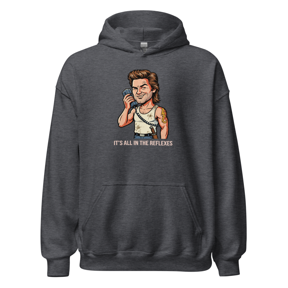 Reflexes Trucker CB Radio Halftone Pop Art Tee — dark heather front view