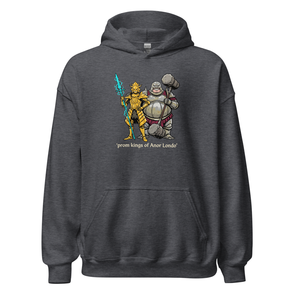Prom Kings of the Cathedral Boss Duo Tee — dark heather front view