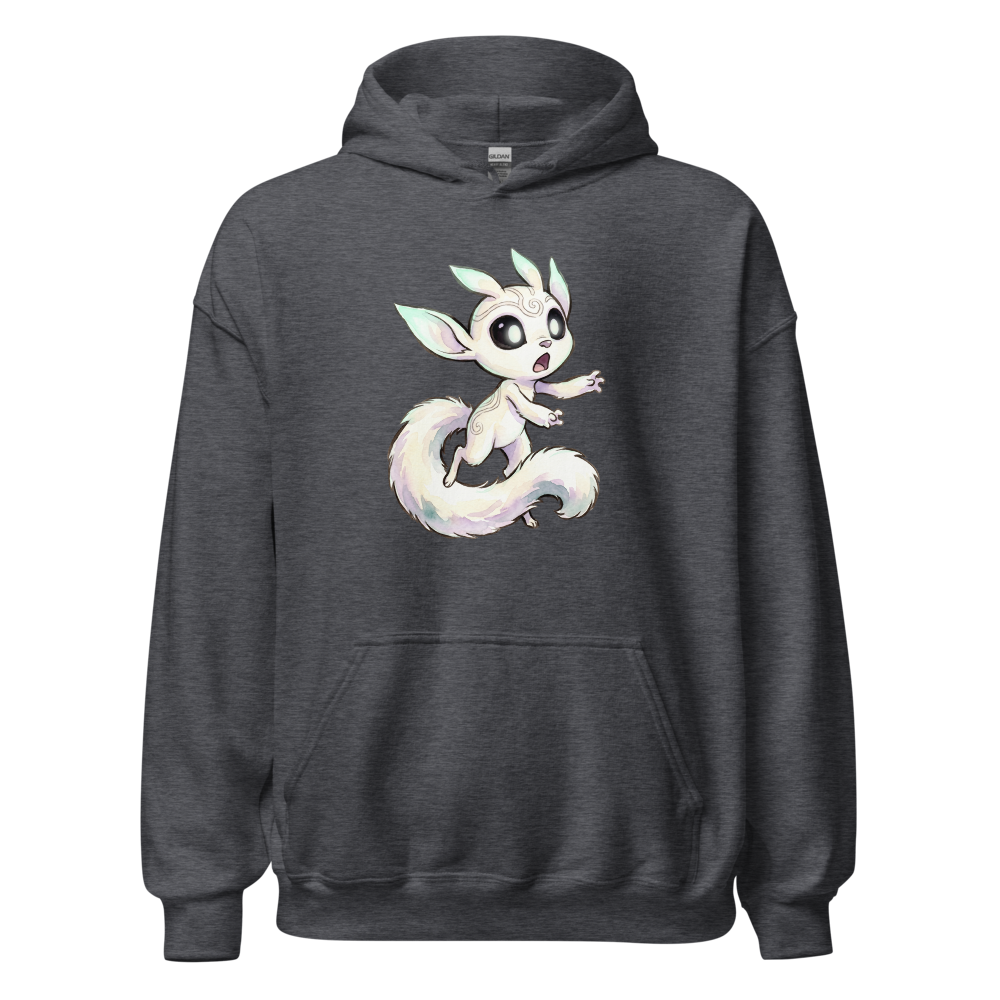 Glowing Forest Sprite Watercolor Caricature Tee â€” Dark Heather front view