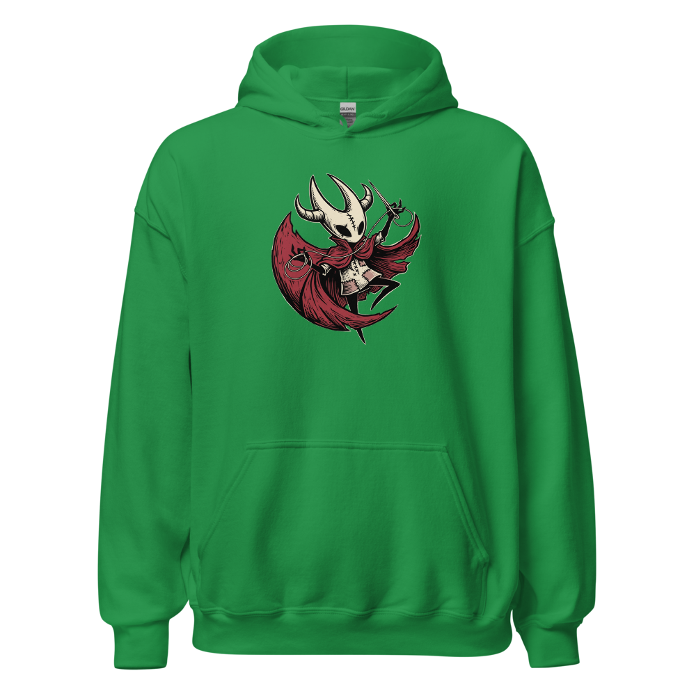 Needle Duelist Bug Warrior Linocut Tee — irish green front view