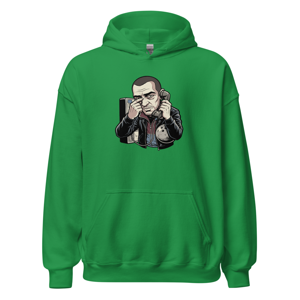 Eastern European Antihero Bowling Payphone Tee — irish green front view