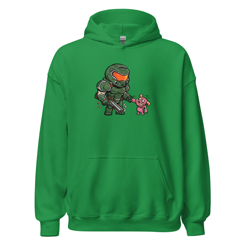 Demon Slayer Fist Bump Retro FPS Comic Tee — irish green front view