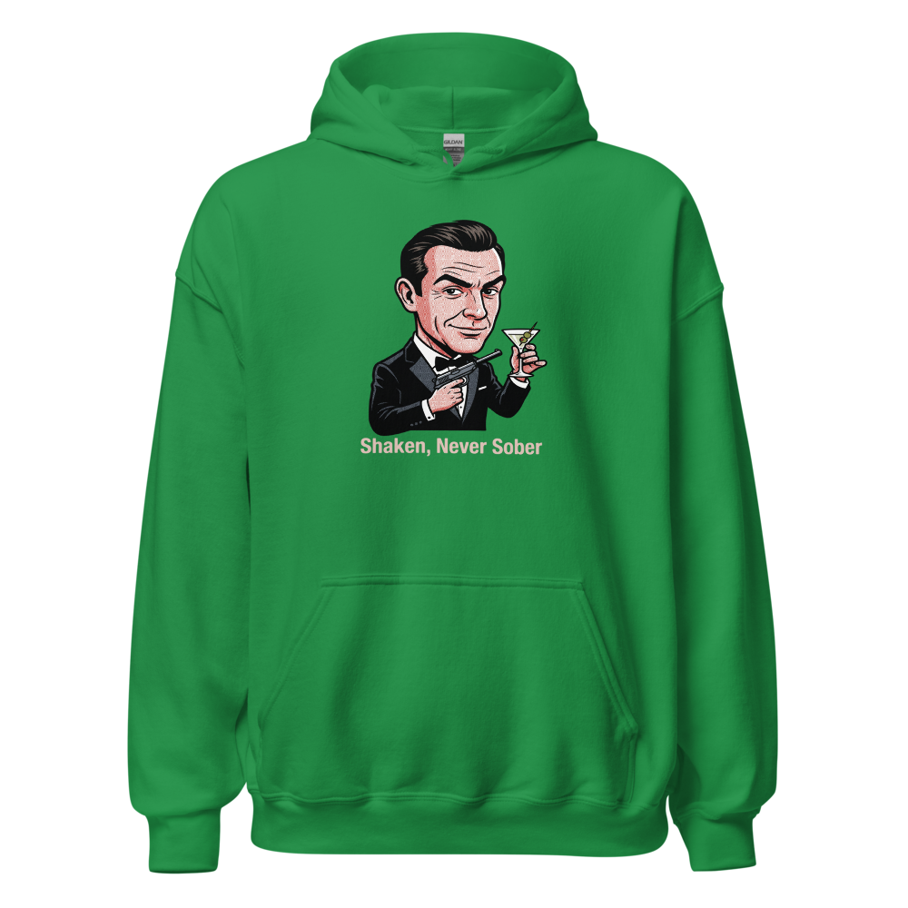 Pop Art Super Spy Martini Tuxedo Tee — Hoodie — irish green front view
