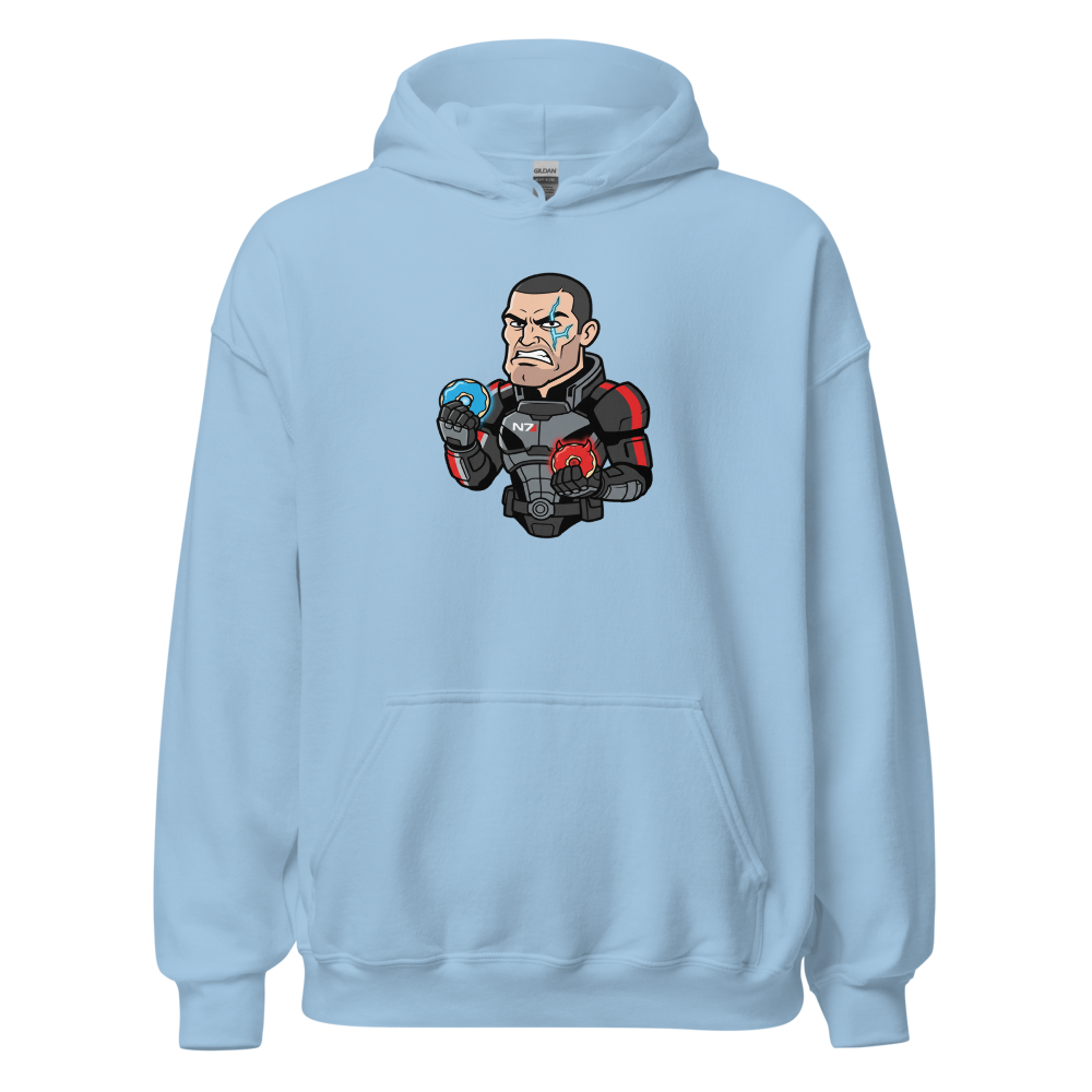 Paragon vs Renegade Donut Space Operative Tee — light blue front view