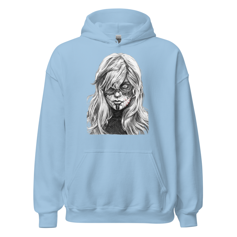 Paintress Graphite Sketch Ritual Warpaint Tee — light blue front view