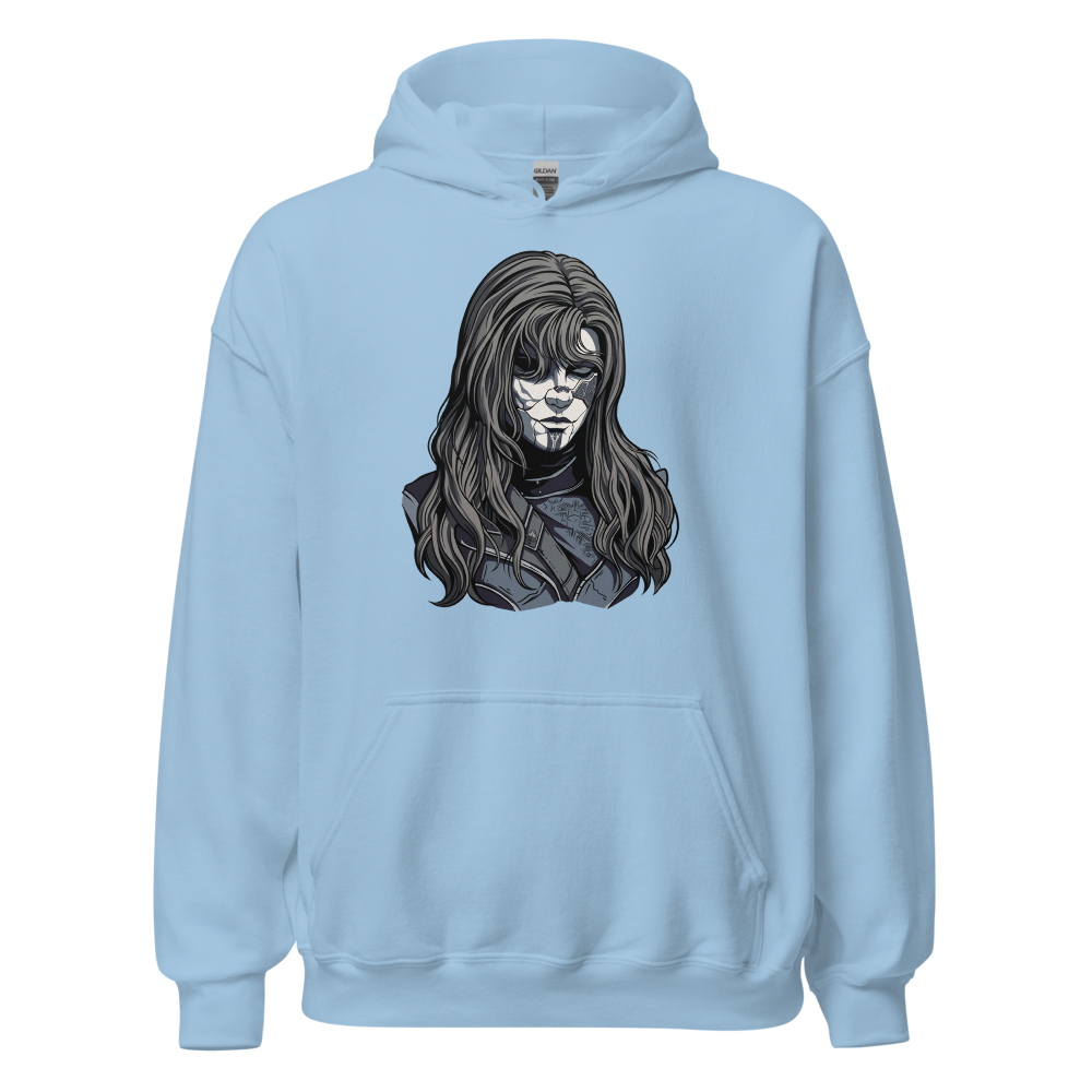 Paintress Watercolor Portrait Tee — light blue front view
