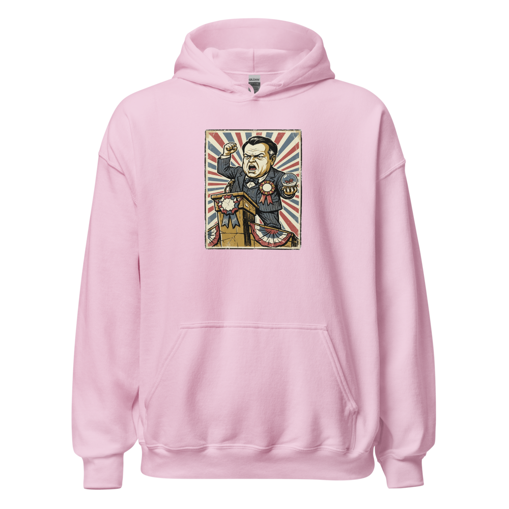 Rosebud Snow Globe Campaign Podium Propaganda Tee — light pink front view