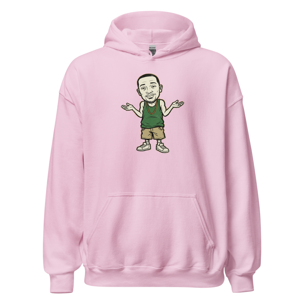 Here We Go Again Open-World Shrug Punk Tee — light pink front view