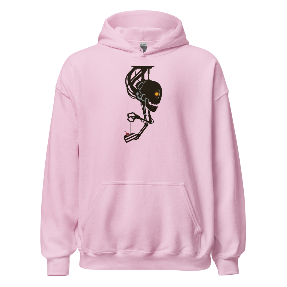 Sarcastic Ceiling AI Dangling Cake Silhouette Tee — light pink front view