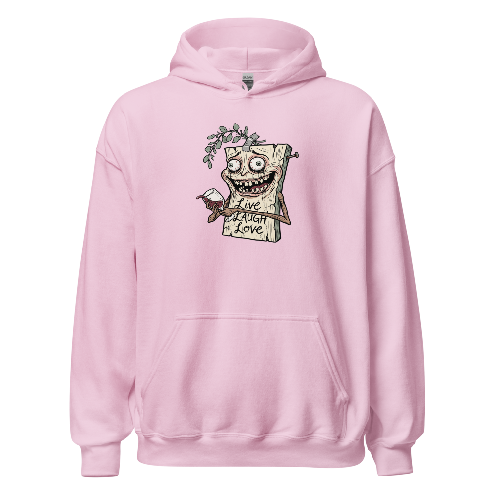 Cursed Farmhouse Plaque Meltdown Parody Tee — light pink front view
