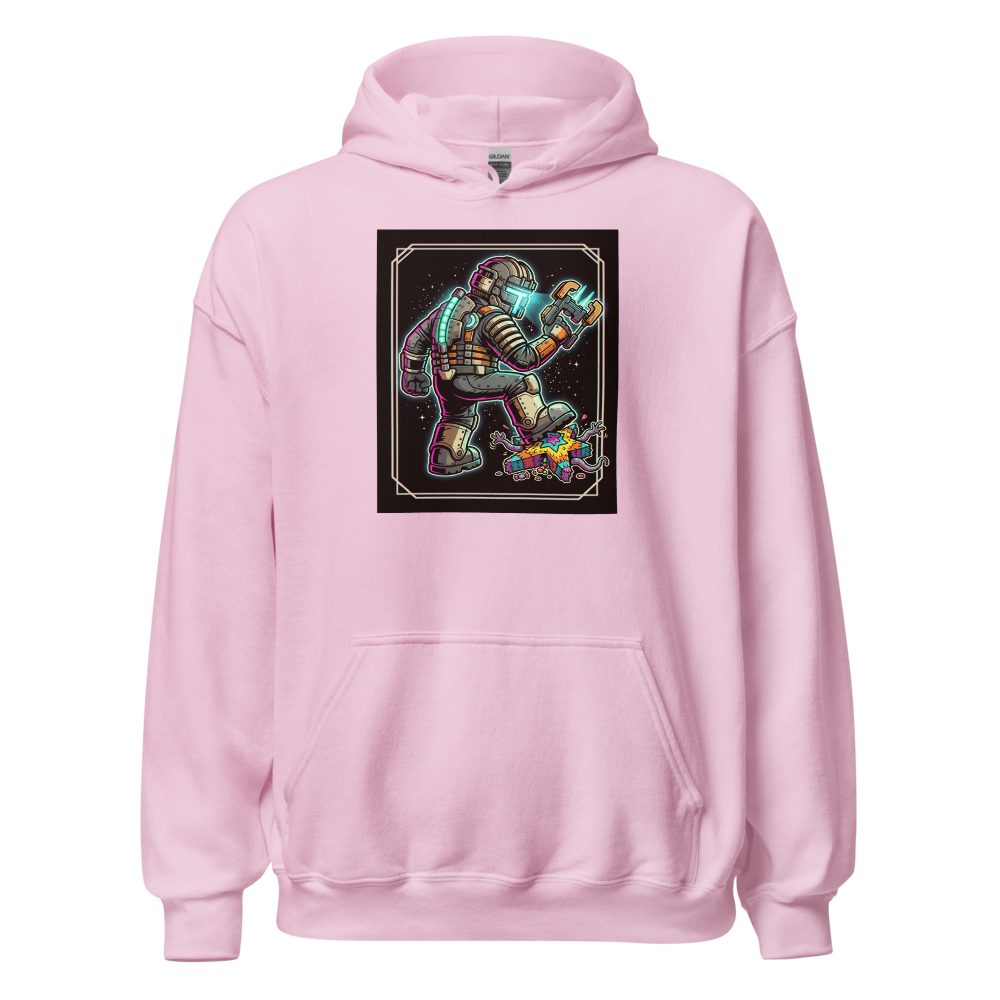 Haunted Space Engineer Piñata Stomp Neon Noir Tee — light pink front view