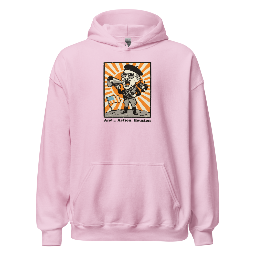 Fake Moon Soundstage Auteur Propaganda Parody Tee — light pink front view