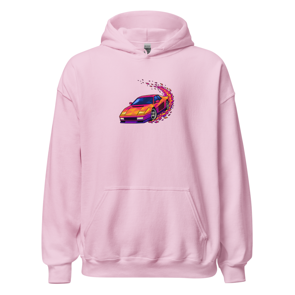 Poly Drift Racer Retro Arcade Sunset T-Shirt — light pink front view