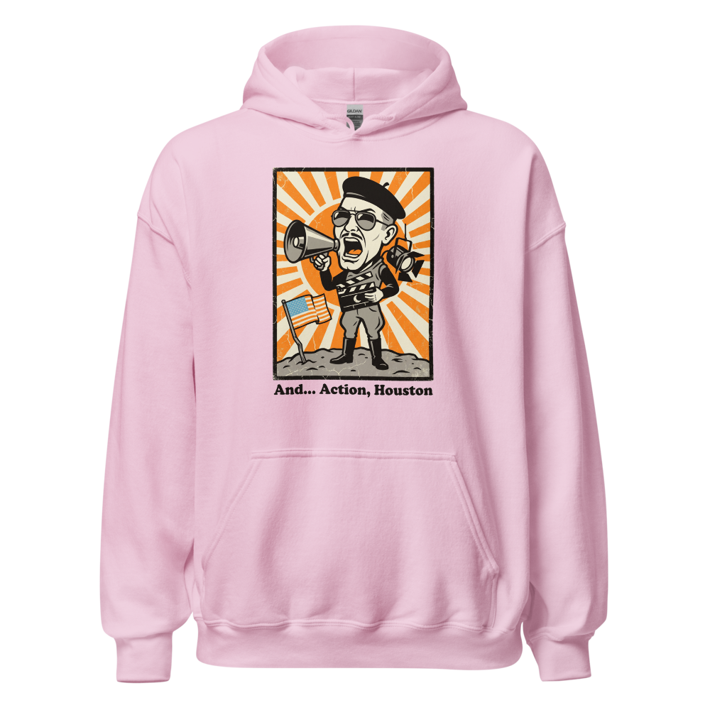 Fake Moon Soundstage Auteur Propaganda Parody Tee â€” Light Pink front view