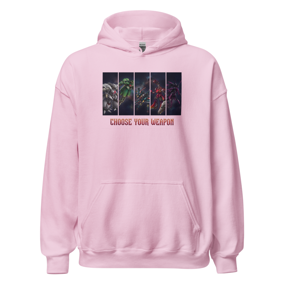 Choose Your Weapon Retro RPG Boss Roster Tee — light pink front view