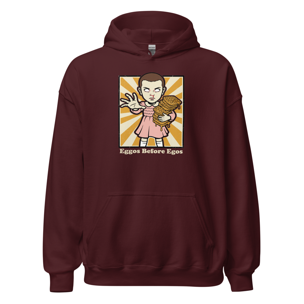 Psychic Waffle Kid Propaganda Screenprint Tee — maroon front view