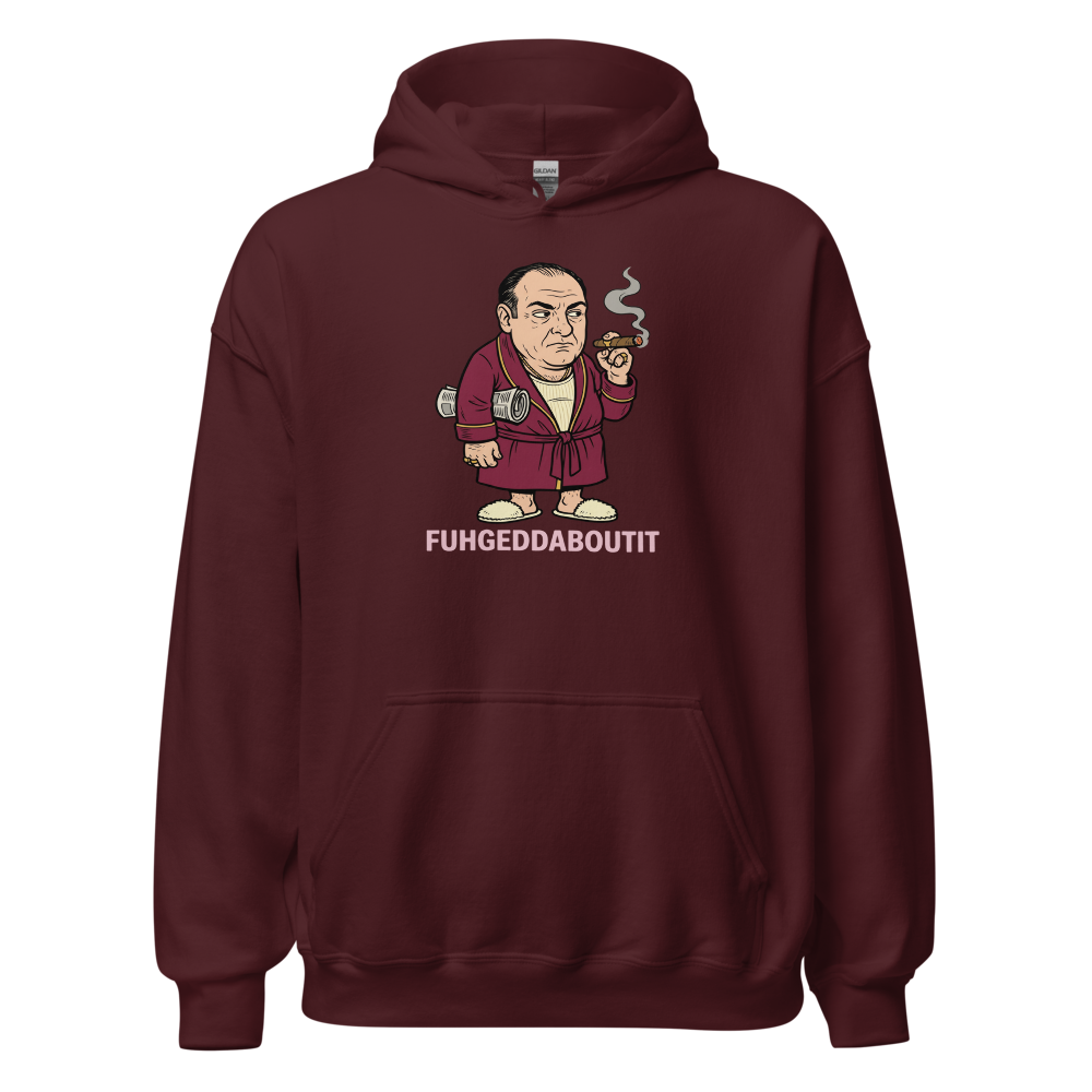 Bathrobe Mob Boss Morning Newspaper Cigar Tee — maroon front view