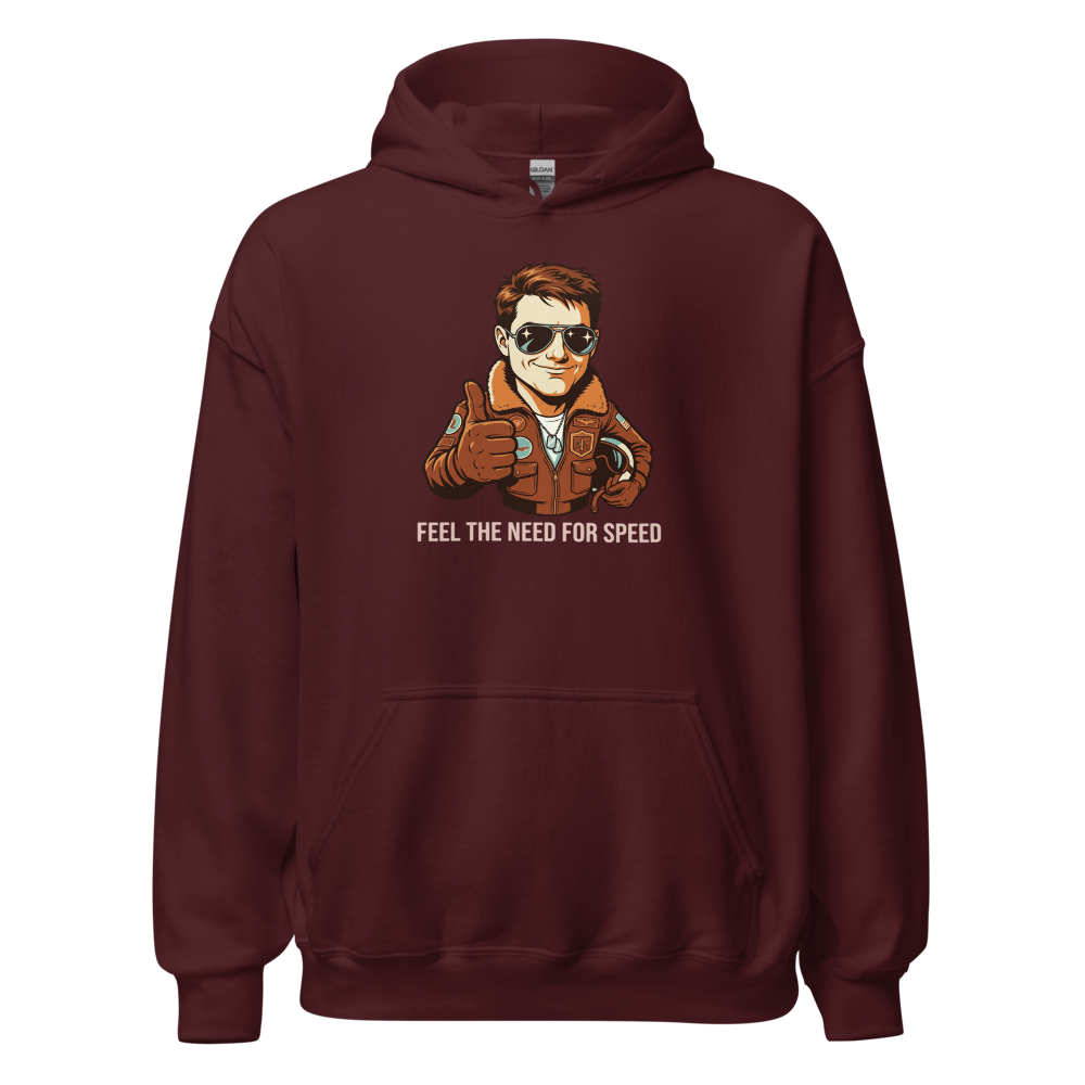 Retro Naval Aviator Need For Speed Travel Poster Tee — maroon front view
