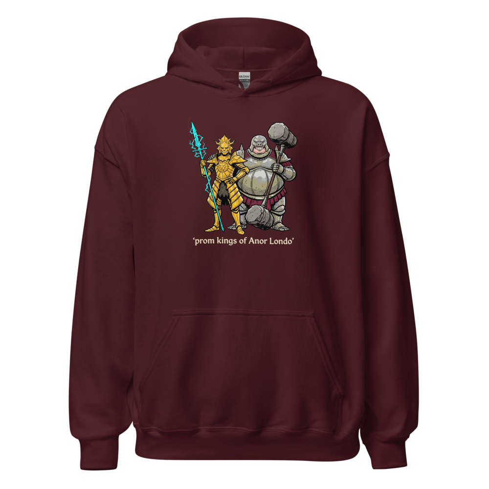 Prom Kings of the Cathedral Boss Duo Tee — maroon front view