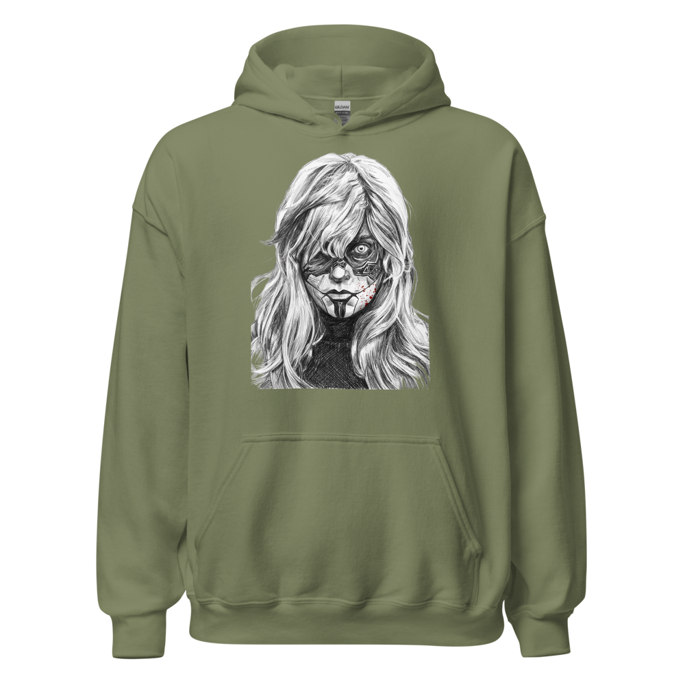 Paintress Graphite Sketch Ritual Warpaint Tee — military green front view