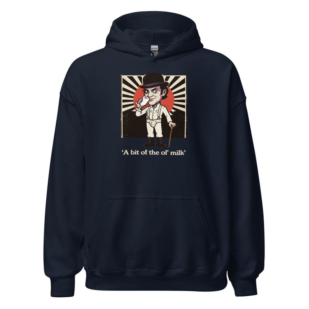 Milk Bar Droog Propaganda Screenprint Tee — navy front view