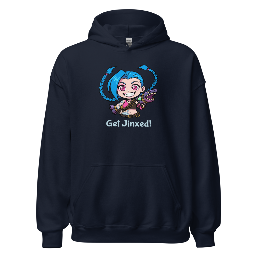 Chibi Gremlin Girl Rocket Launcher Anime Tee — navy front view