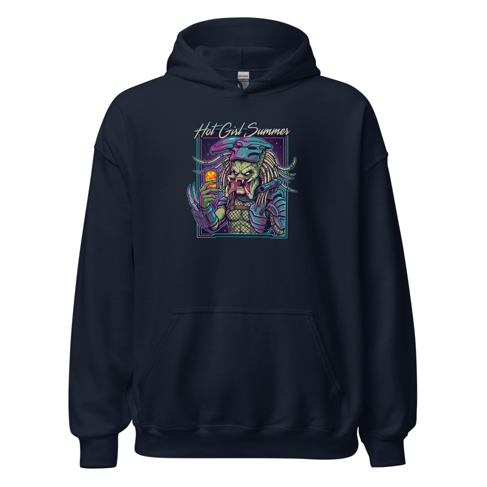 Thermal Selfie Hot Girl Summer Cyberpunk Tee â€” Navy front view