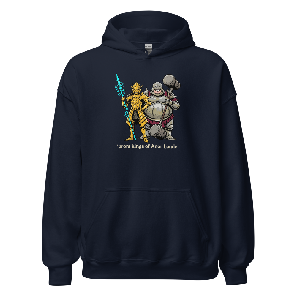 Prom Kings of the Cathedral Boss Duo Tee — navy front view