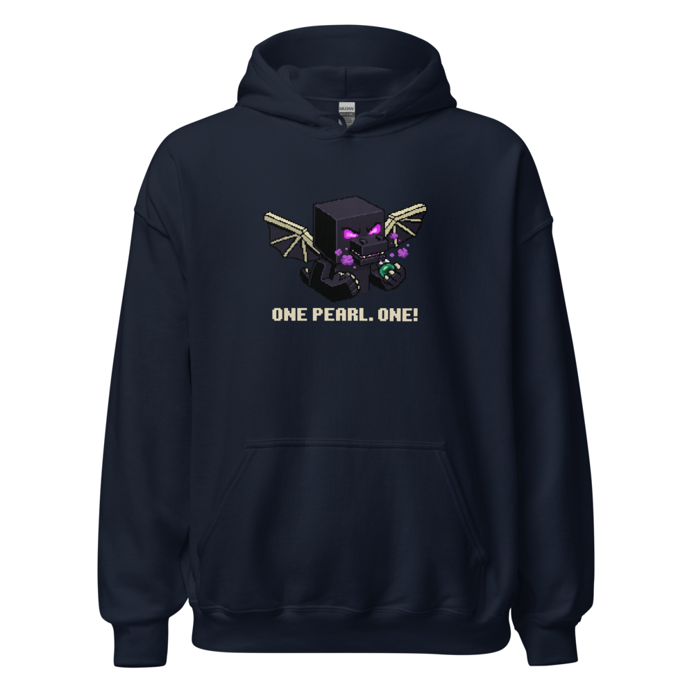 One Pearl Pixel Dragon Boss Tantrum Gamer Tee — navy front view