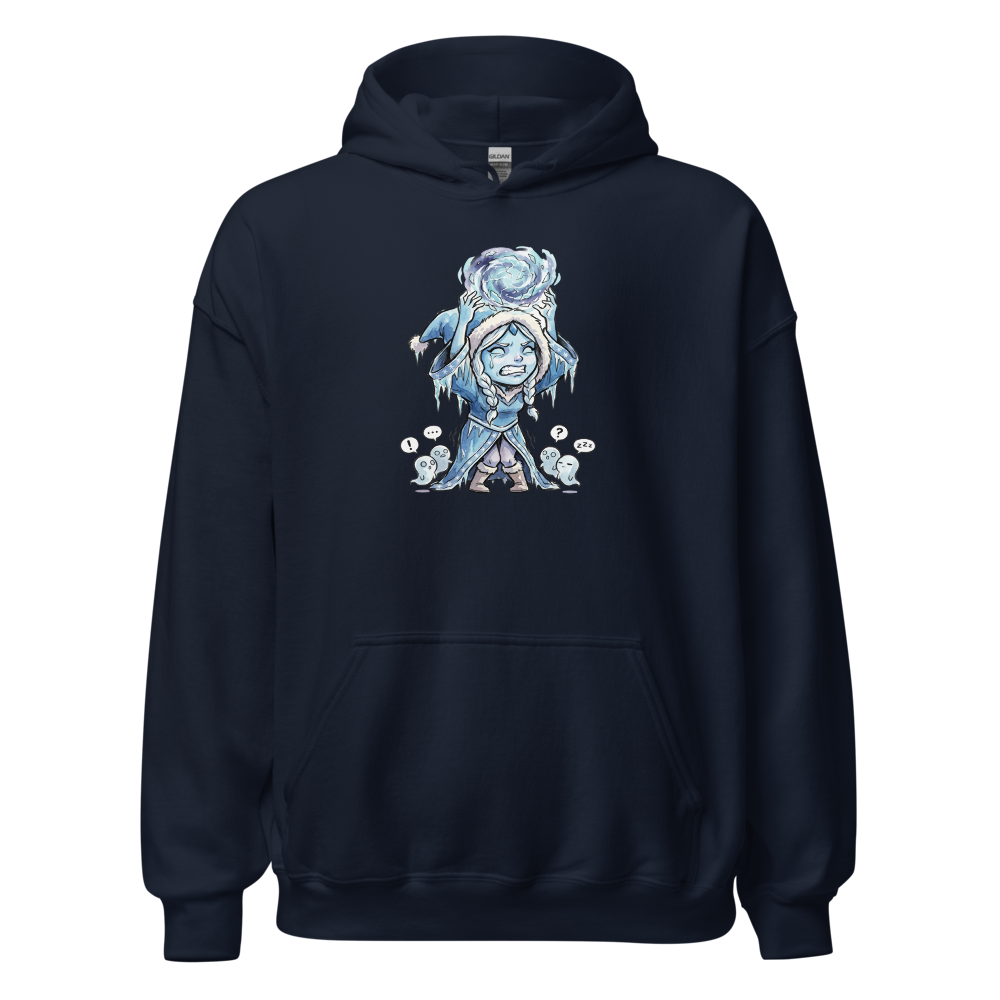 Shivering Ice Mage Solo Ult MOBA Watercolor Tee — navy front view
