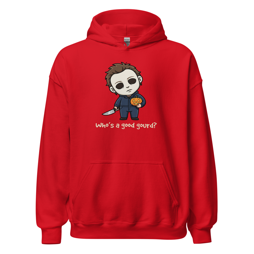 Confused Puppy Slasher Chibi Pumpkin Halloween Tee — red front view