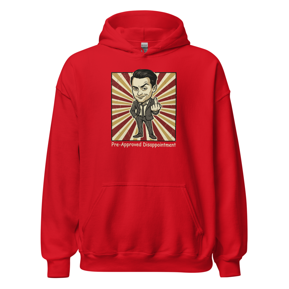 Pre-Approved Disappointment Boardroom Heir Tee — red front view