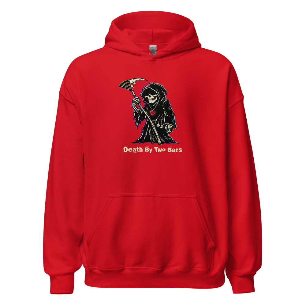 Death By Two Bars Wi-Fi Reaper Punk Gamer Tee — red front view