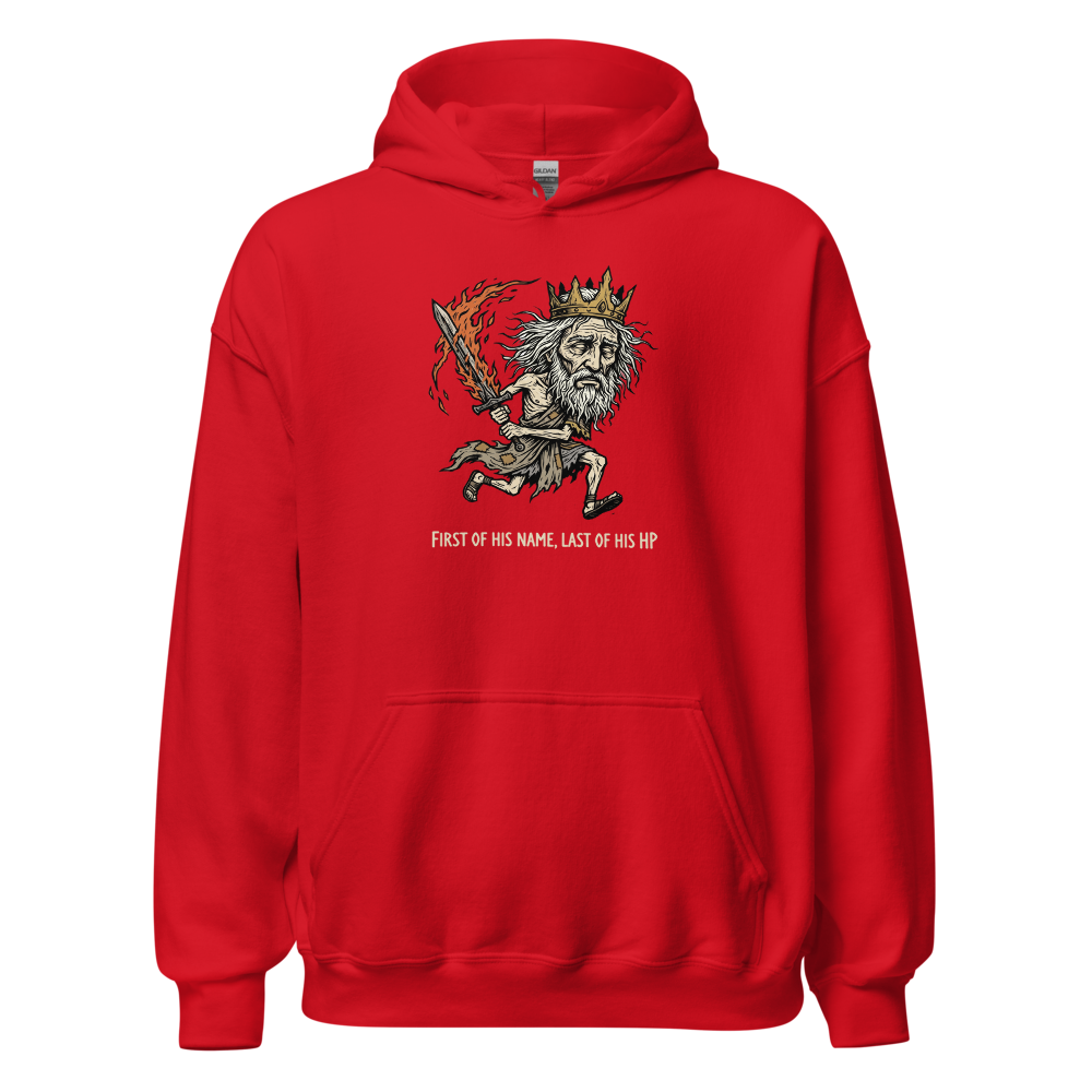 First Of His Name Last Of His HP Boss Tee — red front view