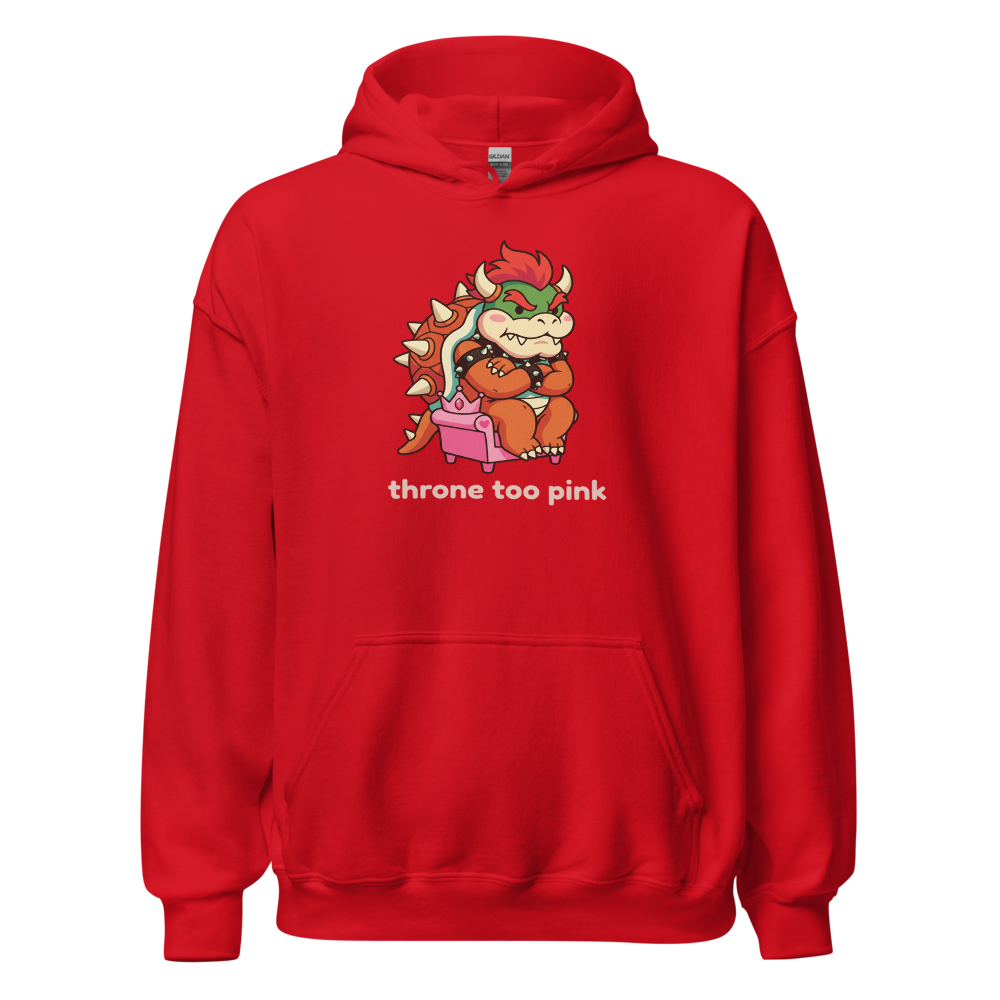 Grumpy Koopa King Tiny Pink Throne Chibi Tee — red front view