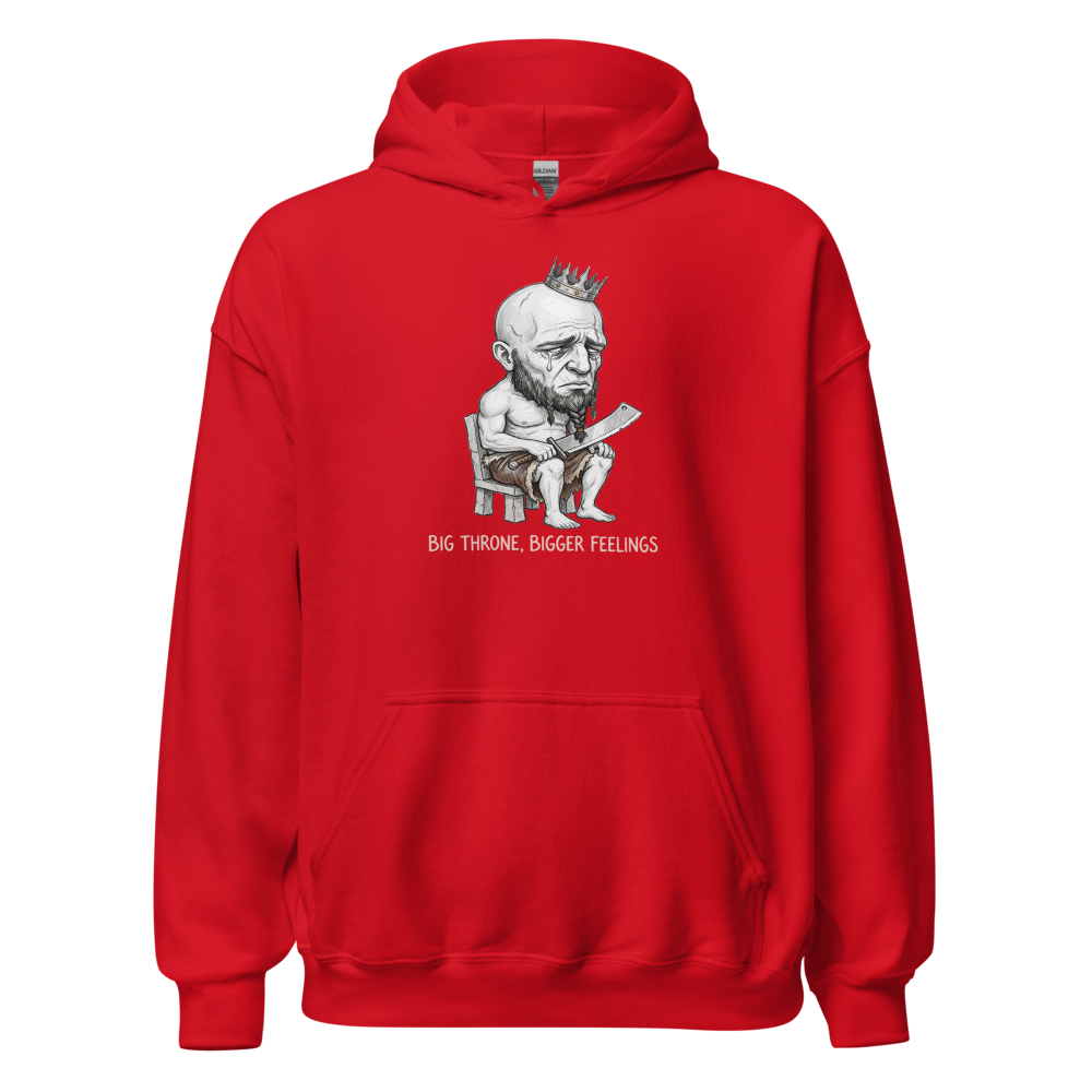 Sad Giant King Tiny Throne Sketch Tee — red front view