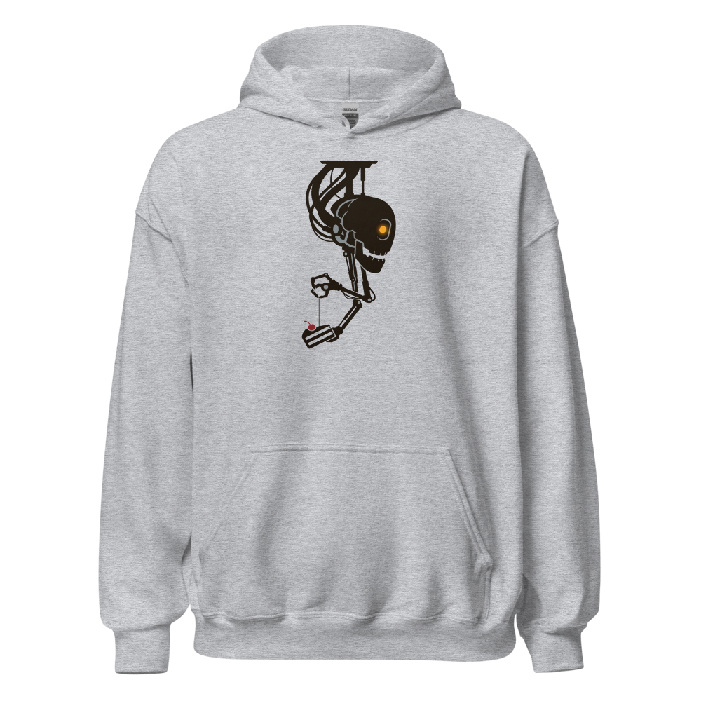Sarcastic Ceiling AI Dangling Cake Silhouette Tee — sport grey front view