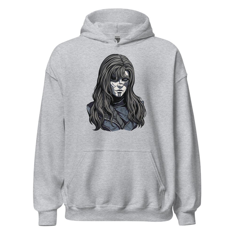 Paintress Watercolor Portrait Tee — sport grey front view