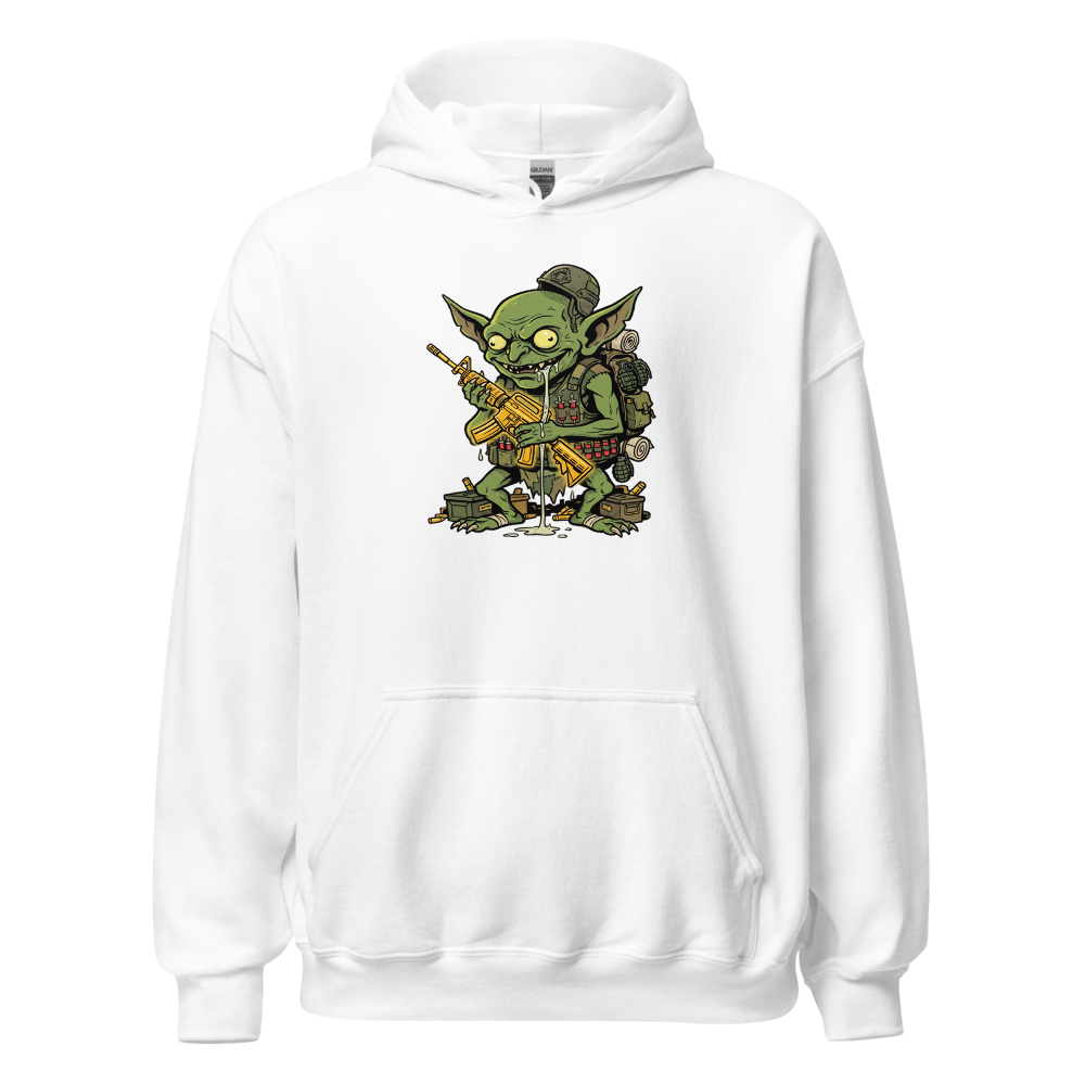 Loot Gremlin Gold Rifle Battle Royale Gamer Tee — white front view