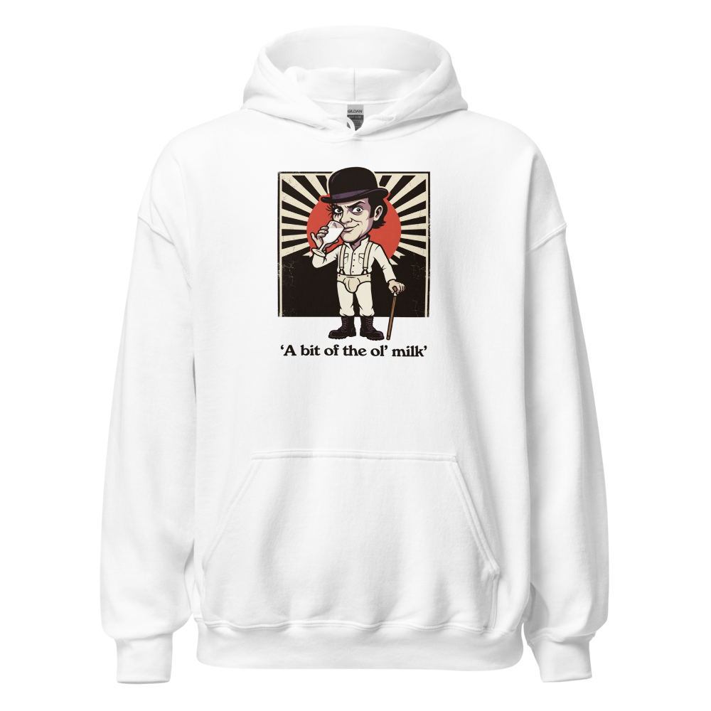 Milk Bar Droog Propaganda Screenprint Tee — white front view