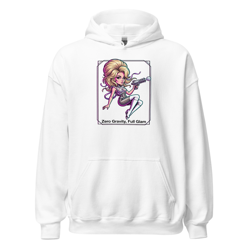 Zero Gravity Full Glam Space Siren Sci-Fi Tee — white front view