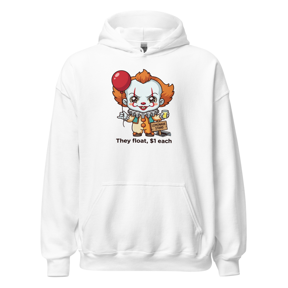 Chibi Creepy Clown Lemonade Stand Horror Parody Tee — white front view