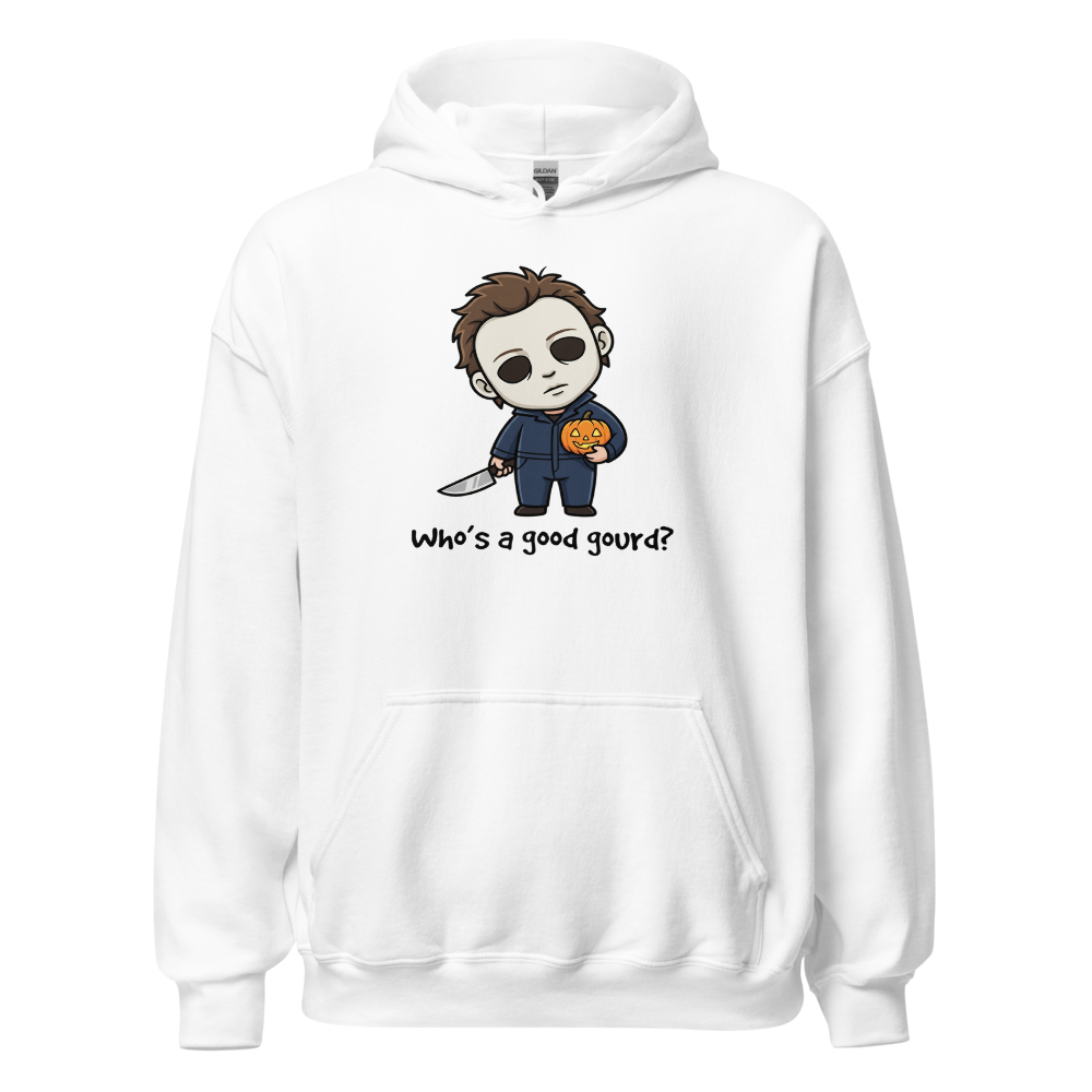 Confused Puppy Slasher Chibi Pumpkin Halloween Tee — white front view